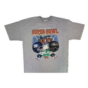Dynasty Super Bowl XXX XXXIII Ravens‎ Giants Football T Shirt XL Gray